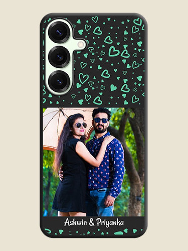 Custom Sea Green Indefinite Love Pattern on Photo On Space Black Custom Soft Matte Mobile Back Cover - Galaxy S25 Plus 5G