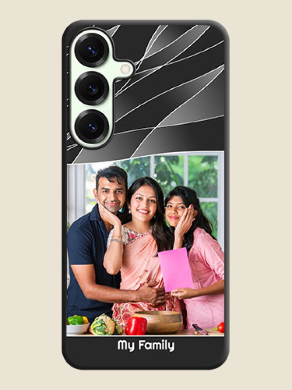Custom Mixed Wave Lines on Photo On Space Black Custom Soft Matte Mobile Back Cover - Galaxy S25 Plus 5G