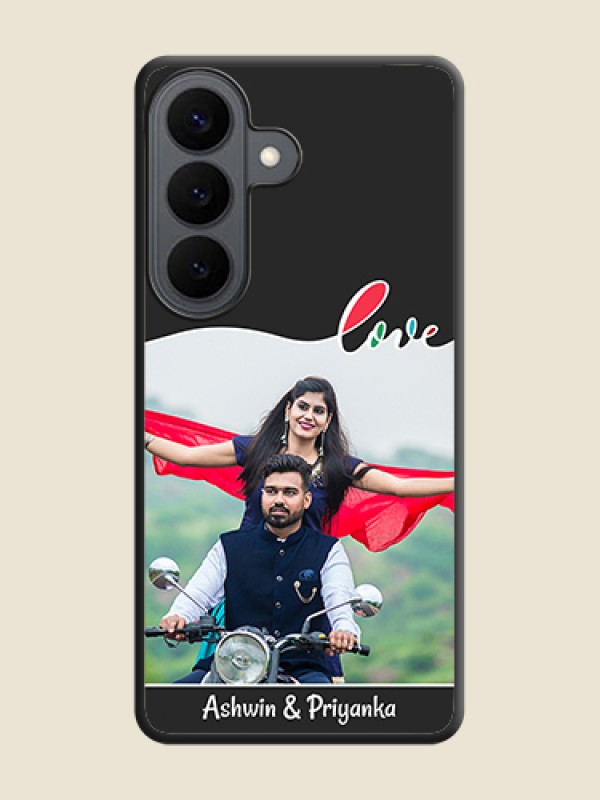 Custom Fall in Love Pattern with Picture on Photo On Space Black Custom Soft Matte Mobile Back Cover - Samsung Galaxy S26 5G