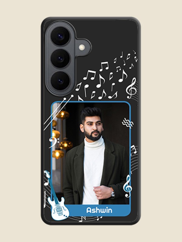 Custom Musical Theme Design with Text on Photo On Space Black Custom Soft Matte Mobile Back Cover - Samsung Galaxy S26 5G
