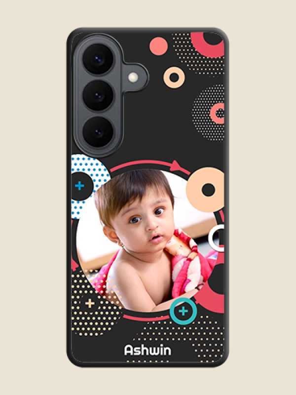 Custom Multicoloured Round Image On Space Black Custom Soft Matte Mobile Back Cover - Samsung Galaxy S26 5G