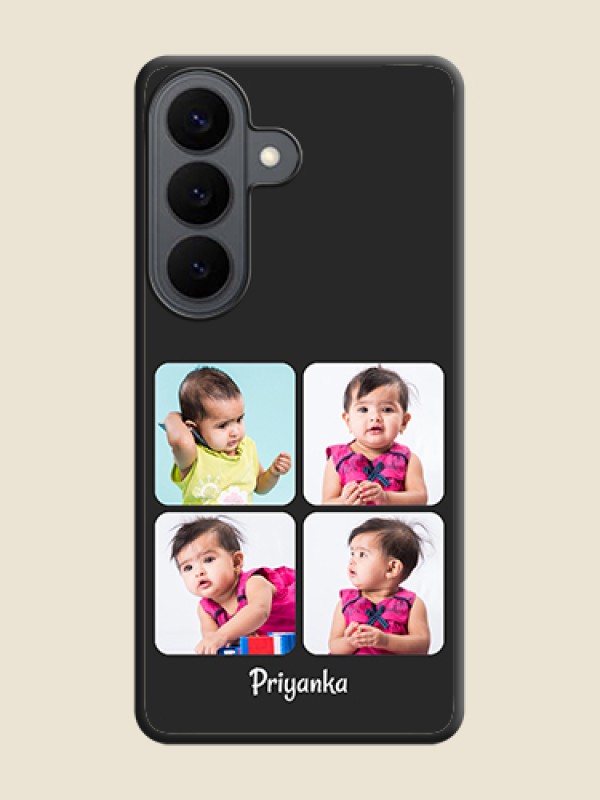 Custom Floral Art with 6 Image Holder on Photo On Space Black Custom Soft Matte Mobile Back Cover - Samsung Galaxy S26 5G