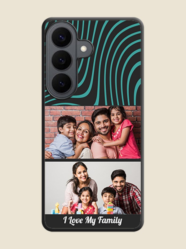 Custom Wave Pattern with 2 Image Holder On Space Black Custom Soft Matte Mobile Back Cover - Samsung Galaxy S26 5G