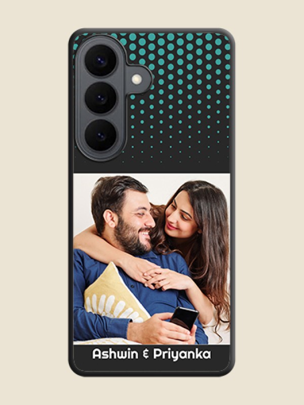 Custom Faded Dots with Grunge Photo Frame and Text On Space Black Custom Soft Matte Mobile Back Cover - Samsung Galaxy S26 5G