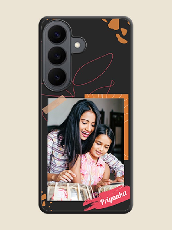 Custom Orange Photo Frame On Space Black Custom Soft Matte Mobile Back Cover - Samsung Galaxy S26 5G