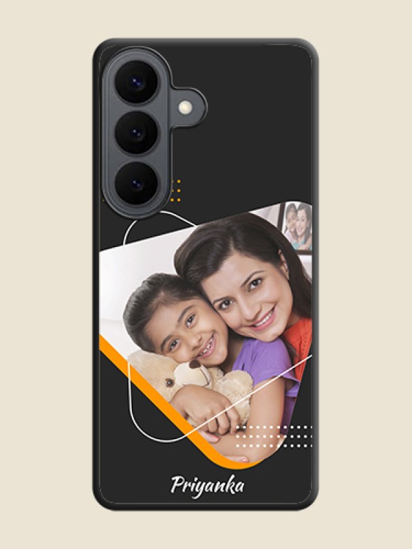 Custom Yellow Triangle on Photo On Space Black Custom Soft Matte Mobile Back Cover - Samsung Galaxy S26 5G