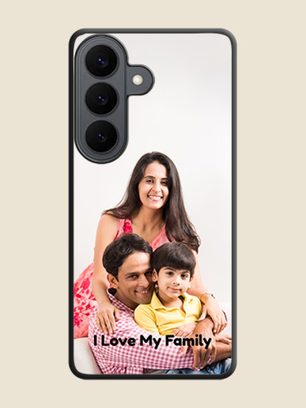Custom Full Single Pic Upload With Text On Space Black Custom Soft Matte Mobile Back Cover - Samsung Galaxy S26 5G