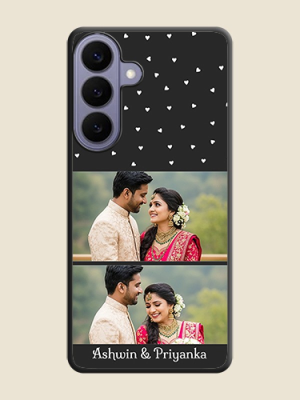 Custom Miniature Love Symbols with Name On Space Black Custom Soft Matte Mobile Back Cover - Samsung Galaxy S26 Plus 5G