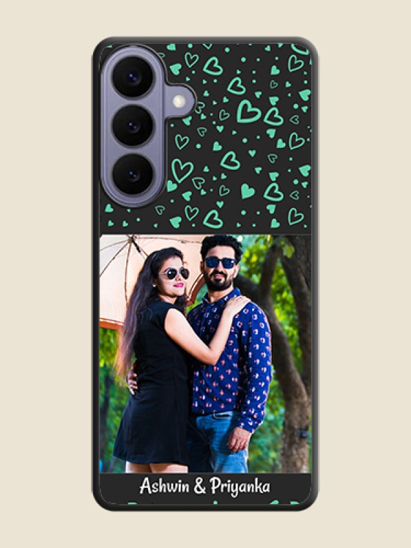 Custom Sea Green Indefinite Love Pattern on Photo On Space Black Custom Soft Matte Mobile Back Cover - Samsung Galaxy S26 Plus 5G