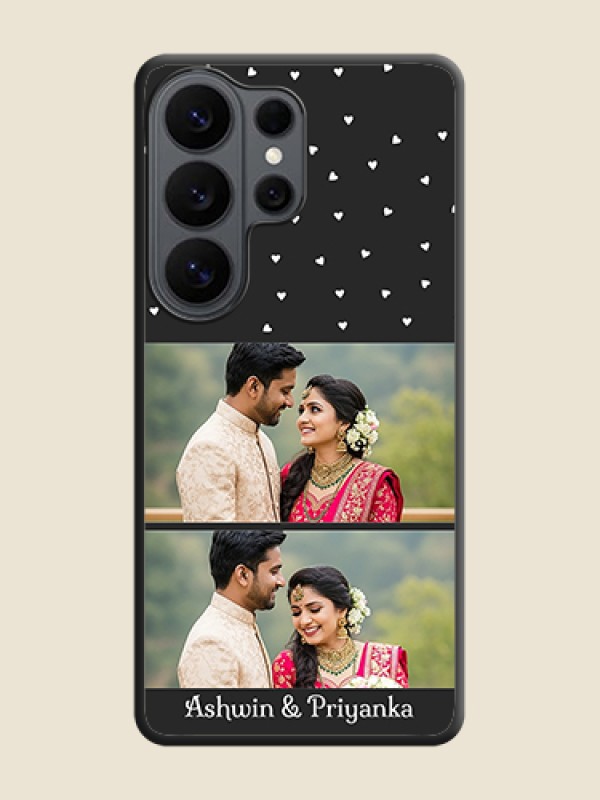 Custom Miniature Love Symbols with Name On Space Black Custom Soft Matte Mobile Back Cover - Samsung Galaxy S26 Ultra 5G