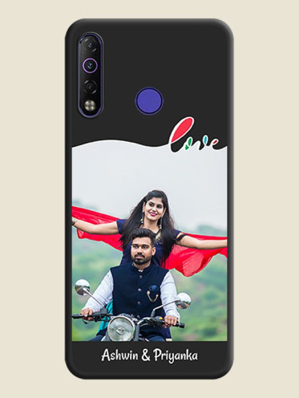 Custom Fall in Love Pattern with Picture on Photo on Space Black Soft Matte Mobile Case - Tecno Camon 12 Air