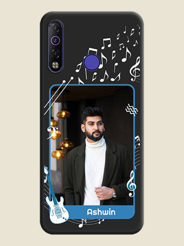 Custom Musical Theme Design with Text on Photo on Space Black Soft Matte Mobile Case - Tecno Camon 12 Air