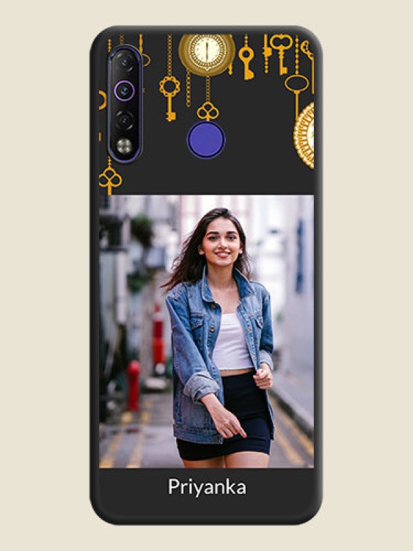 Custom Decorative Design with Text on Space Black Custom Soft Matte Back Cover - Tecno Camon 12 Air