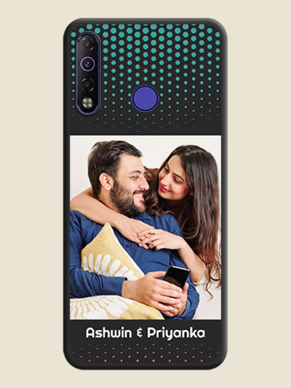 Custom Faded Dots with Grunge Photo Frame and Text on Space Black Custom Soft Matte Phone Cases - Tecno Camon 12 Air