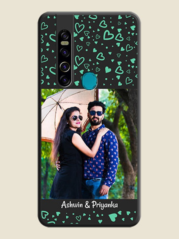 Custom Sea Green Indefinite Love Pattern on Photo on Space Black Soft Matte Mobile Cover - Tecno Camon 15 Pro