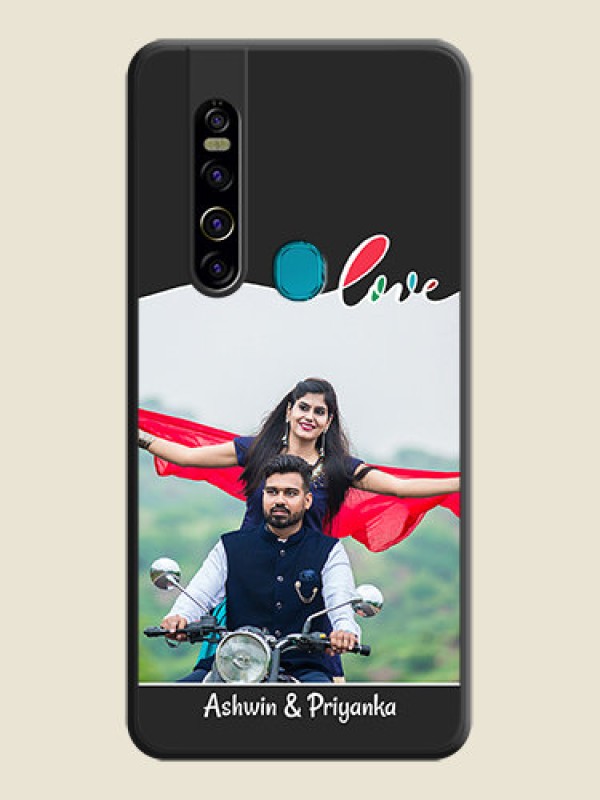 Custom Fall in Love Pattern with Picture on Photo on Space Black Soft Matte Mobile Case - Tecno Camon 15 Pro