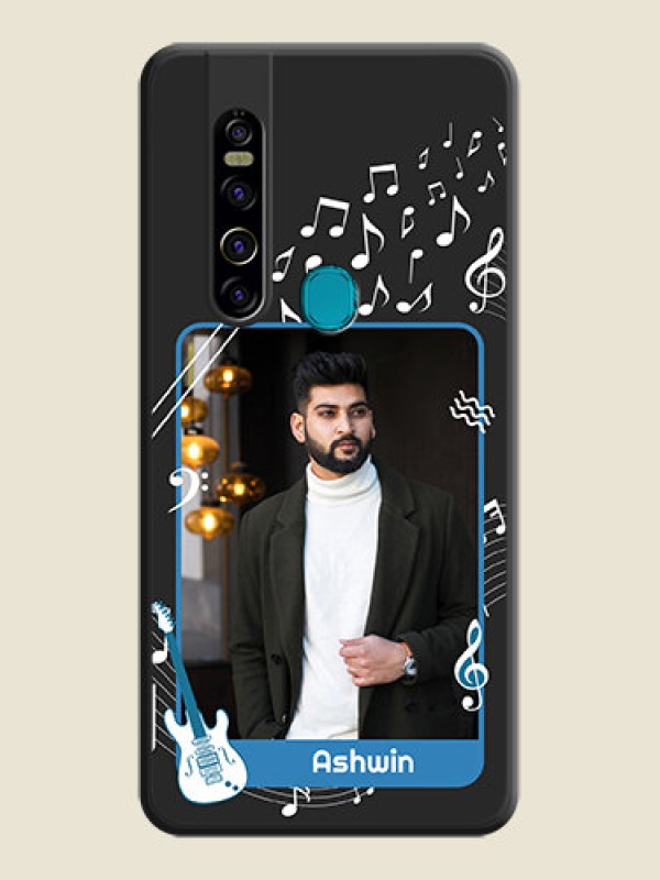 Custom Musical Theme Design with Text on Photo on Space Black Soft Matte Mobile Case - Tecno Camon 15 Pro