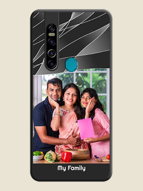 Custom Mixed Wave Lines on Photo on Space Black Soft Matte Mobile Cover - Tecno Camon 15 Pro
