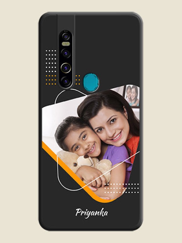 Custom Yellow Triangle on Photo on Space Black Soft Matte Phone Cover - Tecno Camon 15 Pro