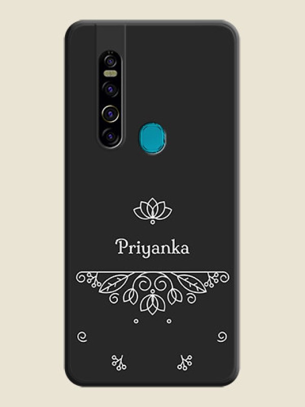 Custom Lotus Garden Custom Text On Space Black Personalized Soft Matte Phone Covers -Tecno Camon 15 Pro