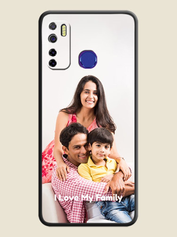 Custom Full Single Pic Upload With Text On Space Black Personalized Soft Matte Phone Covers -Tecno Camon 15
