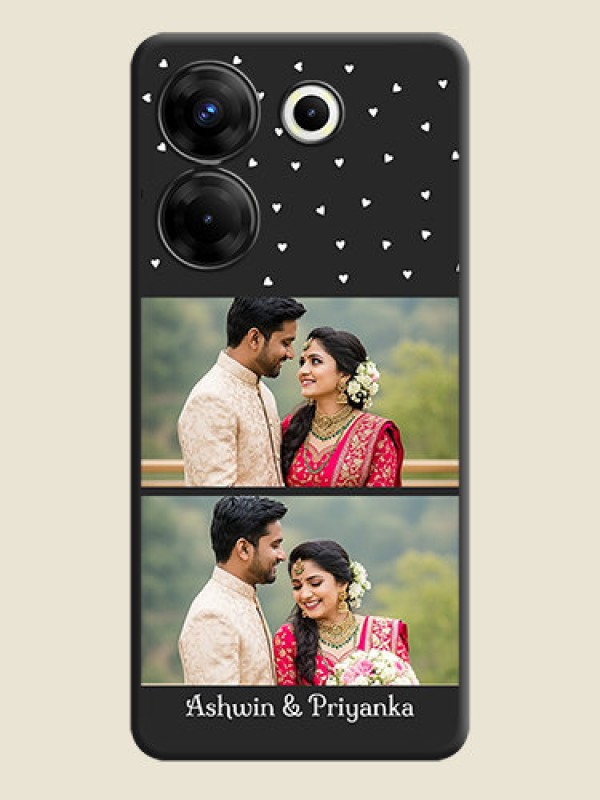 Custom Miniature Love Symbols with Name on Space Black Custom Soft Matte Back Cover - Tecno Camon 20 Pro