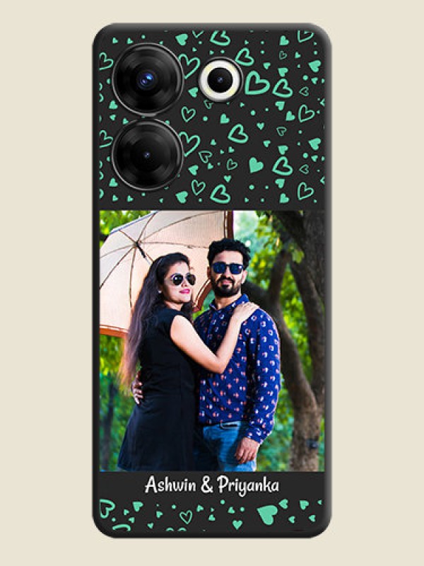 Custom Sea Green Indefinite Love Pattern - Photo on Space Black Soft Matte Mobile Cover - Tecno Camon 20 Pro