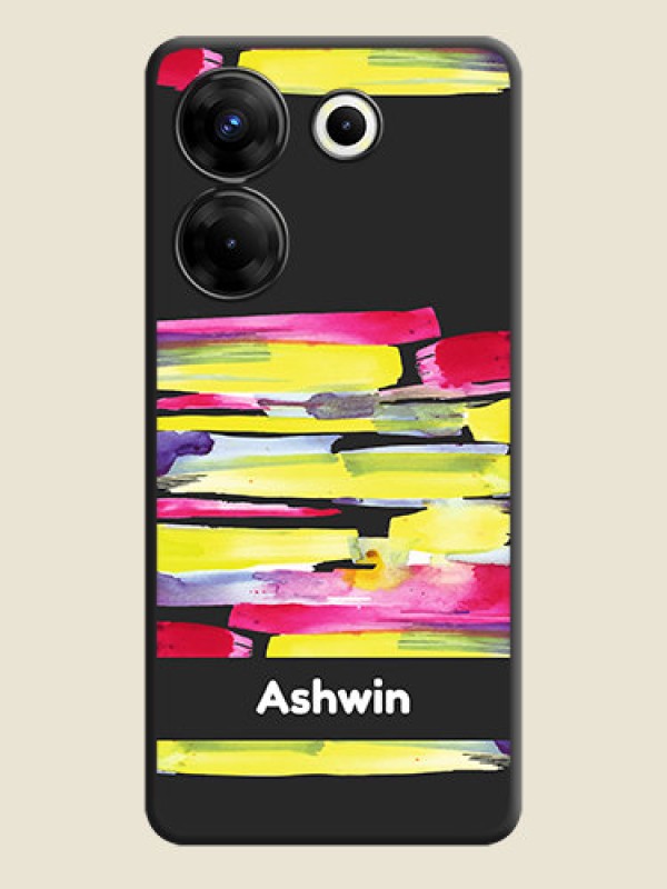 Custom Brush Coloured on Space Black Personalized Soft Matte Phone Covers - Tecno Camon 20 Pro