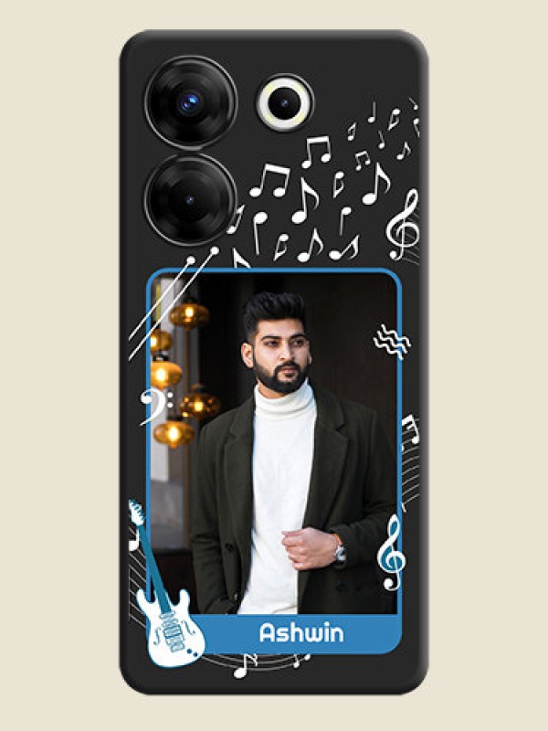 Custom Musical Theme Design with Text - Photo on Space Black Soft Matte Mobile Case - Tecno Camon 20 Pro