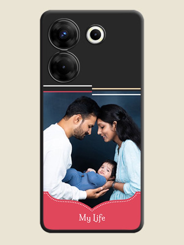 Custom Classic Plain Design with Name - Photo on Space Black Soft Matte Phone Cover - Tecno Camon 20 Pro