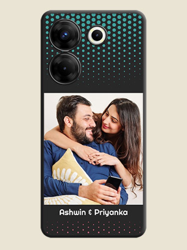 Custom Faded Dots with Grunge Photo Frame and Text on Space Black Custom Soft Matte Phone Cases - Tecno Camon 20 Pro