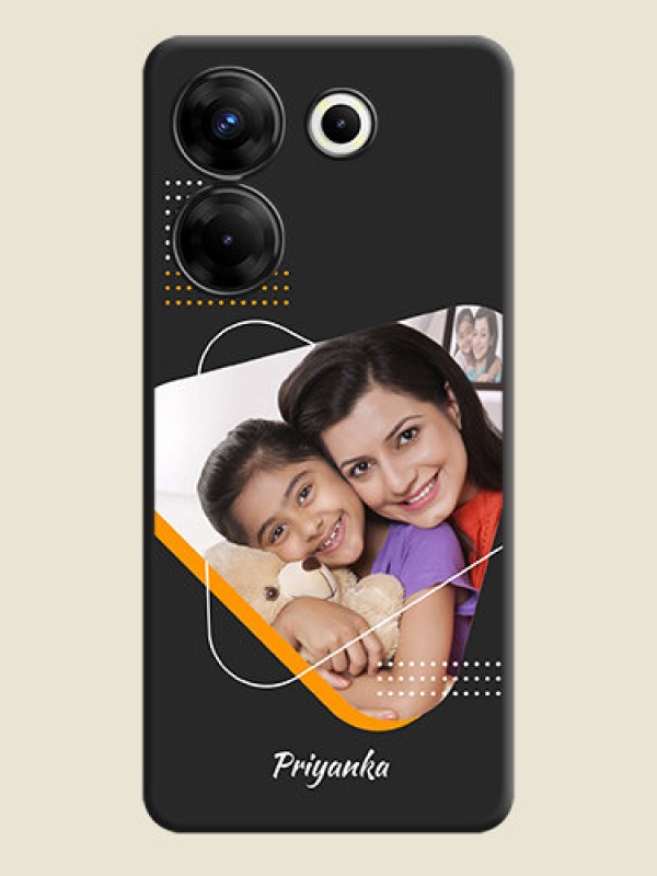 Custom Yellow Triangle - Photo on Space Black Soft Matte Phone Cover - Tecno Camon 20 Pro