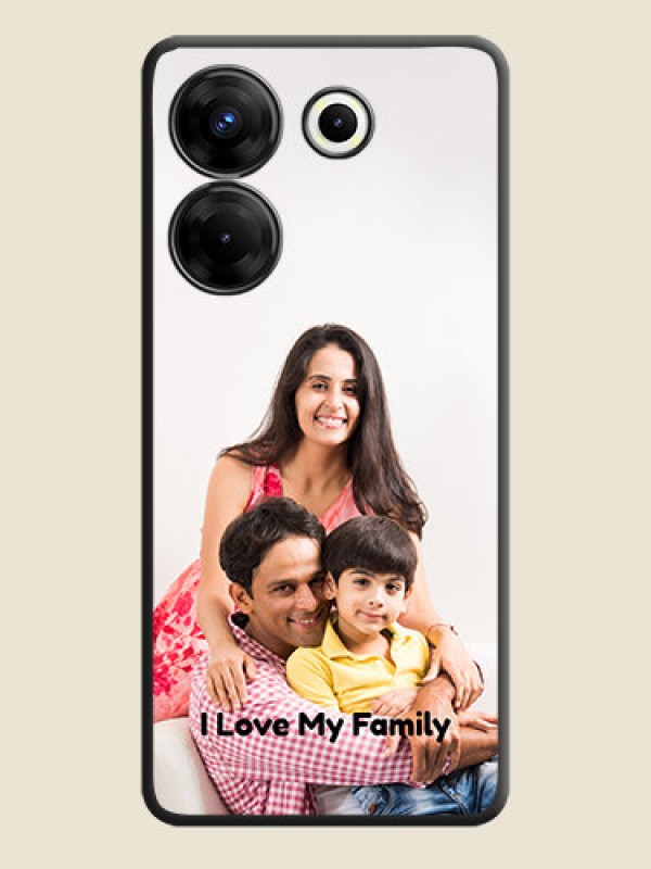 Custom Full Single Pic Upload With Text On Space Black Personalized Soft Matte Phone Covers - Tecno Camon 20 Pro