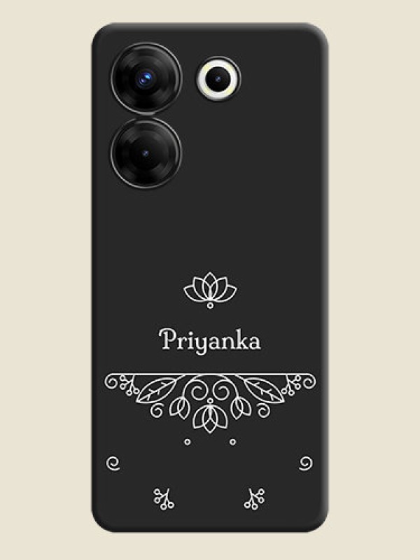 Custom Lotus Garden Custom Text On Space Black Personalized Soft Matte Phone Covers - Tecno Camon 20 Pro