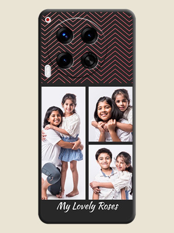 Custom Wave Pattern with 3 Image Holder On Space Black Custom Soft Matte Mobile Back Cover - Camon 30 5G
