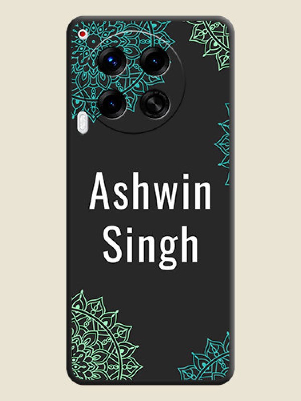 Custom Your Name with Floral Design On Space Black Custom Soft Matte Mobile Back Cover - Camon 30 5G