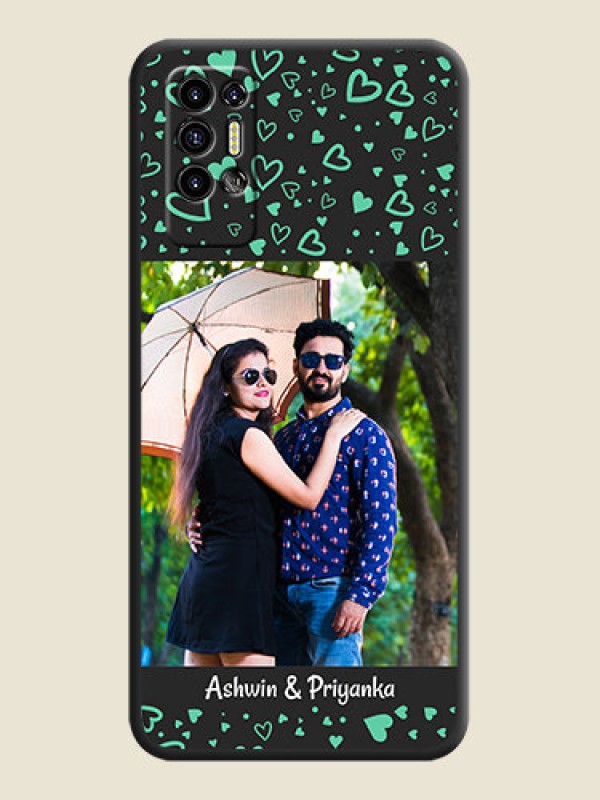 Custom Sea Green Indefinite Love Pattern on Photo on Space Black Soft Matte Mobile Cover - Tecno Pova 2
