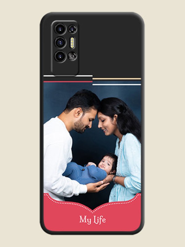 Custom Classic Plain Design with Name on Photo on Space Black Soft Matte Phone Cover - Tecno Pova 2