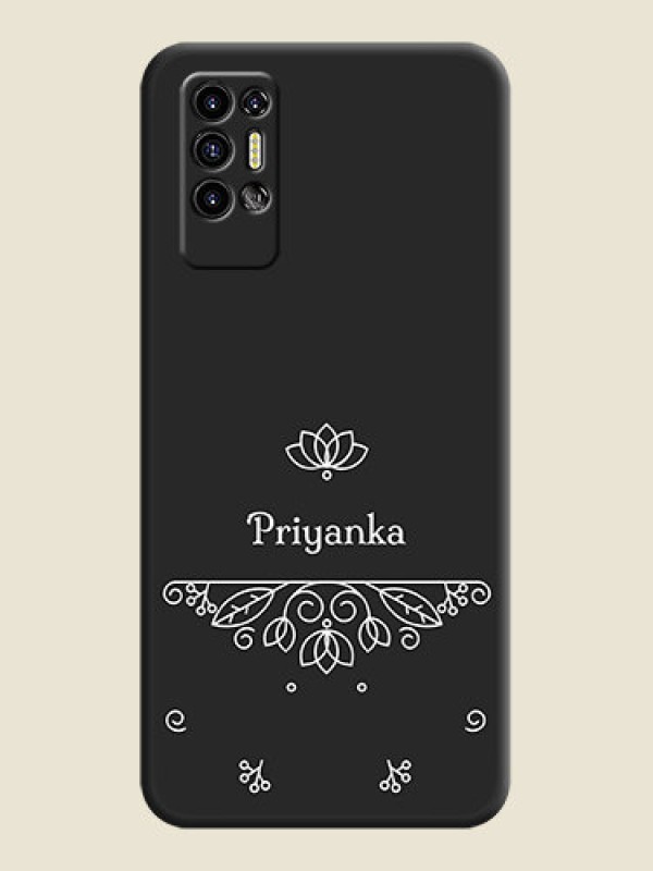 Custom Lotus Garden Custom Text On Space Black Personalized Soft Matte Phone Covers -Tecno Pova 2