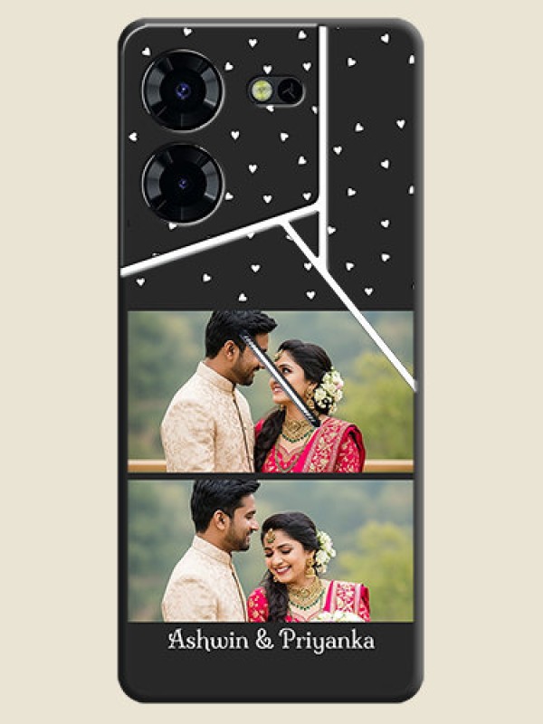 Custom Miniature Love Symbols with Name On Space Black Custom Soft Matte Mobile Back Cover - Pova 5 Pro 5G