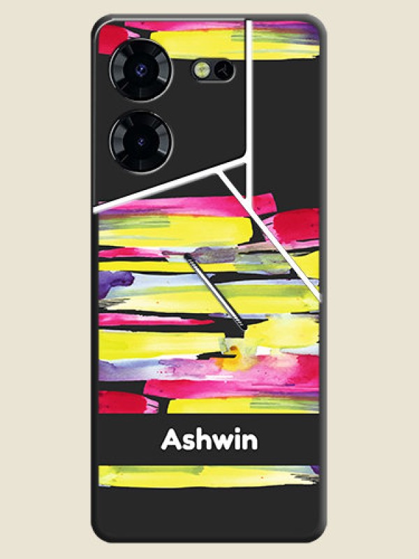 Custom Brush Coloured On Space Black Custom Soft Matte Mobile Back Cover - Pova 5 Pro 5G