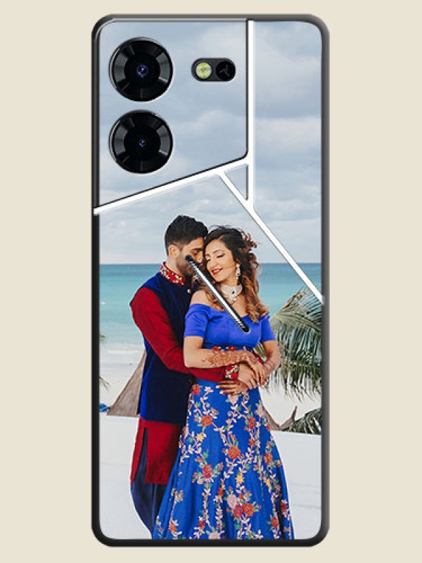 Custom Full Single Pic Upload On Space Black Custom Soft Matte Mobile Back Cover - Pova 5 Pro 5G