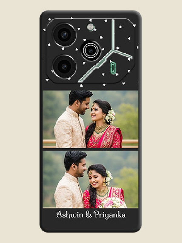 Custom Miniature Love Symbols with Name On Space Black Custom Soft Matte Mobile Back Cover - Pova 6 Pro 5G