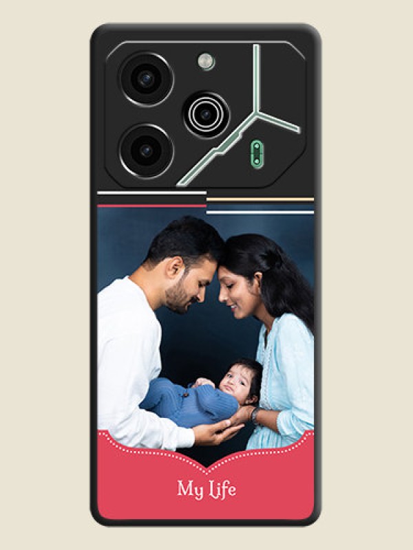 Custom Classic Plain Design with Name On Space Black Custom Soft Matte Mobile Back Cover - Pova 6 Pro 5G