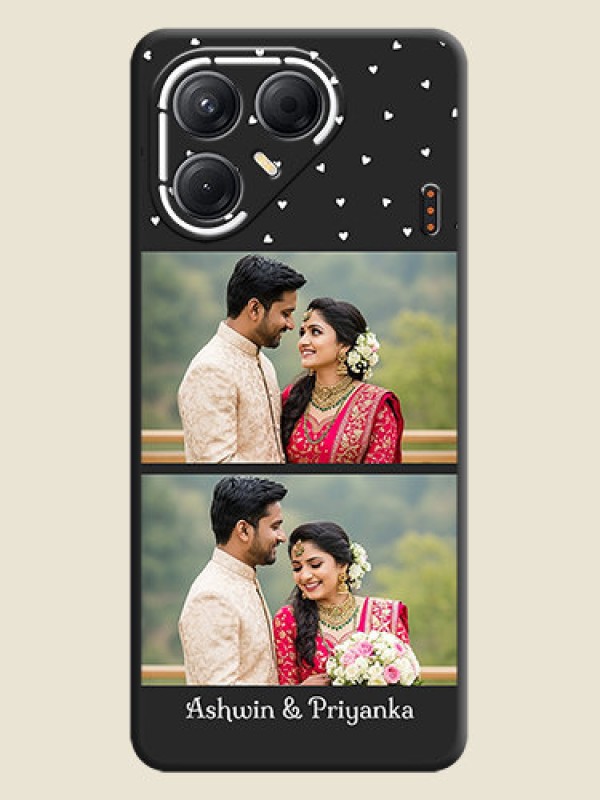 Custom Miniature Love Symbols with Name On Space Black Custom Soft Matte Mobile Back Cover - Tecno Pova 7 5G