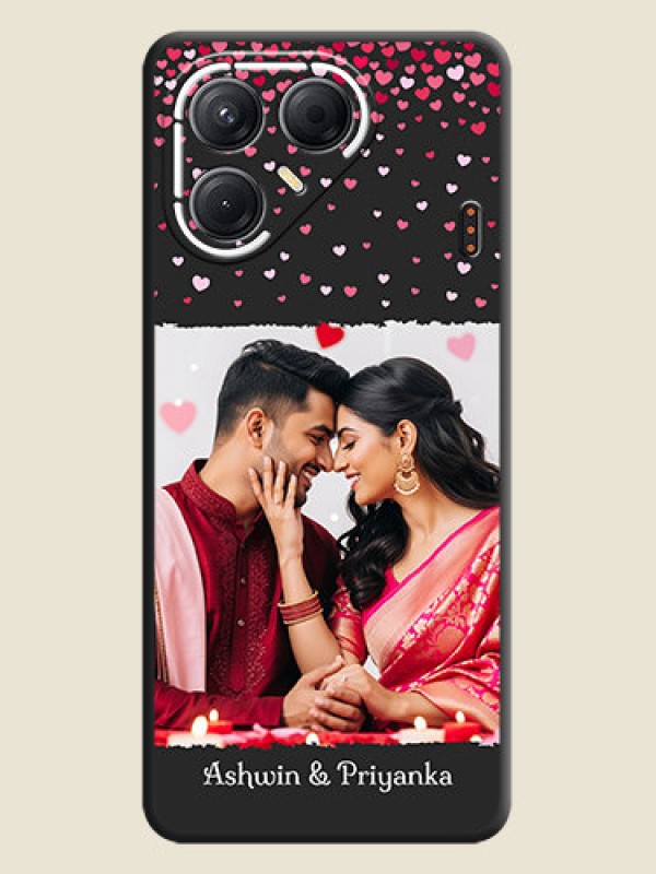 Custom Fall in Love with Your Partner on Photo On Space Black Custom Soft Matte Mobile Back Cover - Tecno Pova 7 5G