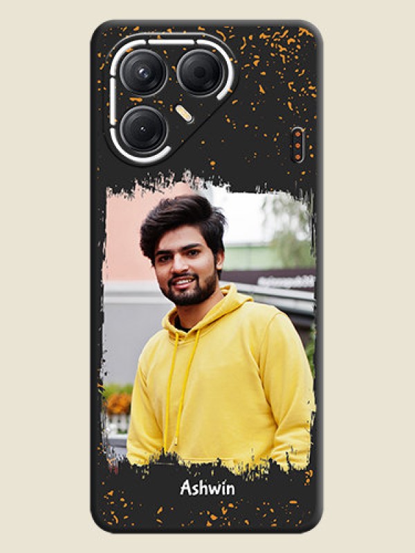 Custom Spray Free Design on Photo On Space Black Custom Soft Matte Mobile Back Cover - Tecno Pova 7 5G