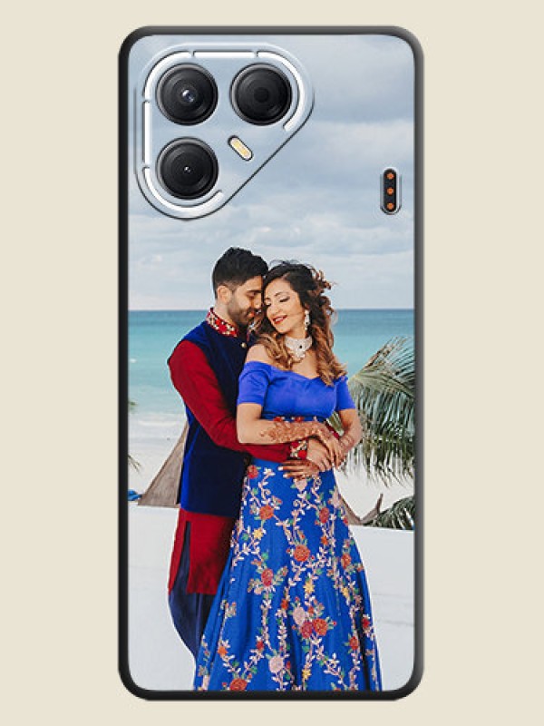 Custom Full Single Pic Upload On Space Black Custom Soft Matte Mobile Back Cover - Tecno Pova 7 5G