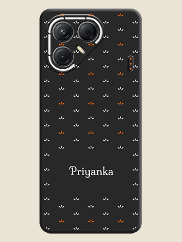 Custom Simple Pattern With Custom Text On Space Black Custom Soft Matte Mobile Back Cover - Tecno Pova 7 5G