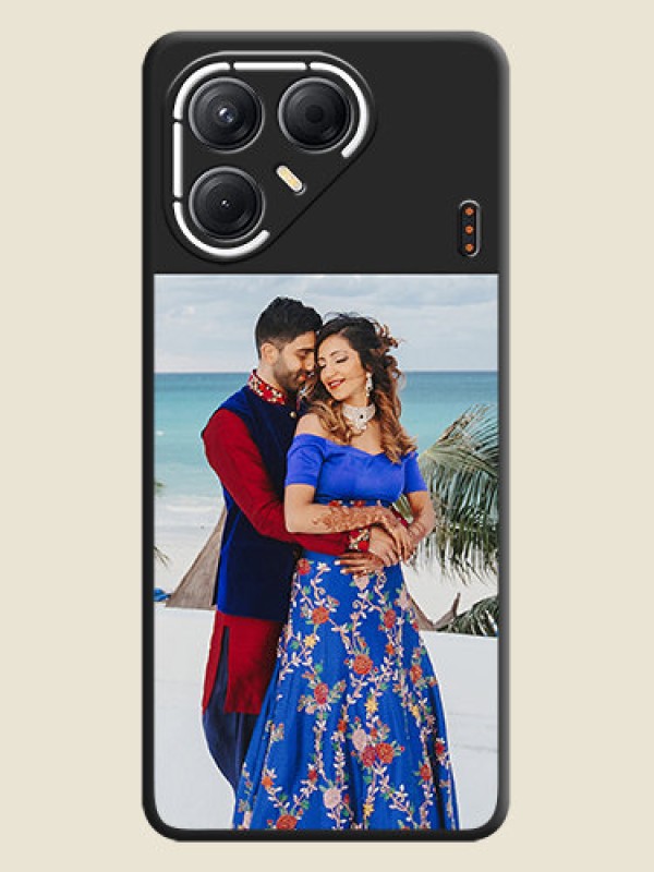 Custom Image Upload With Space Black Color On Custom Soft Matte Mobile Back Cover - Tecno Pova 7 5G